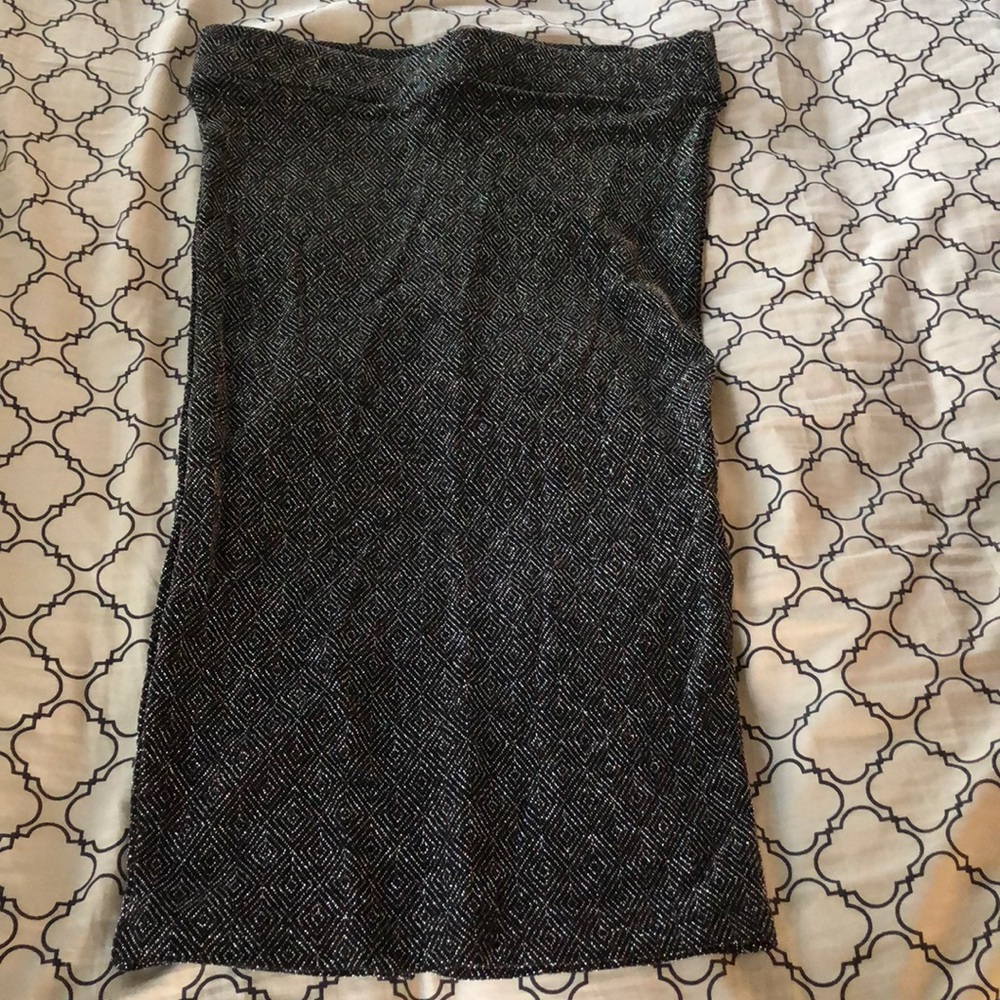 Arden B silver and black midi bodycon skirt